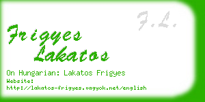 frigyes lakatos business card